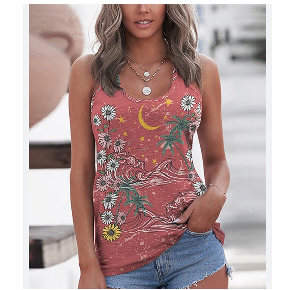 🆕 Free People Floral Tank Top Twisted Back.